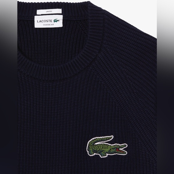 Lacoste Unisex Organic Cotton Crew Neck Sweater - worn once - like new - Picture 2 of 4